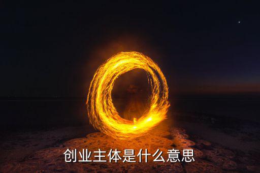 什么是經(jīng)營主體，創(chuàng)業(yè)主體是什么意思