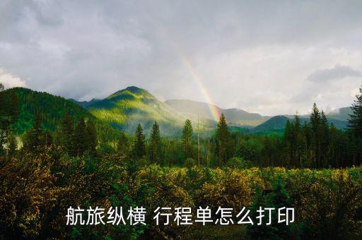 航旅縱橫 行程單怎么打印