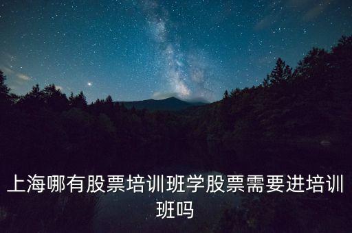 上海哪有股票培訓班學股票需要進培訓班嗎