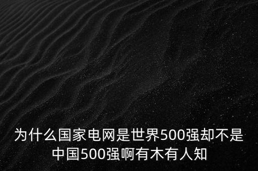 為什么國家電網(wǎng)是世界500強(qiáng)卻不是中國500強(qiáng)啊有木有人知