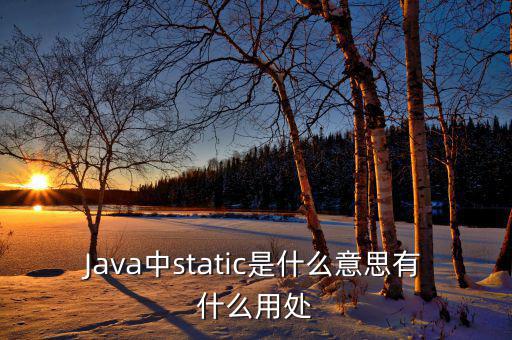 中翌靜態(tài)是什么，Java中static是什么意思有什么用處