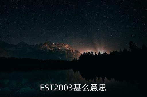 EST2003甚么意思