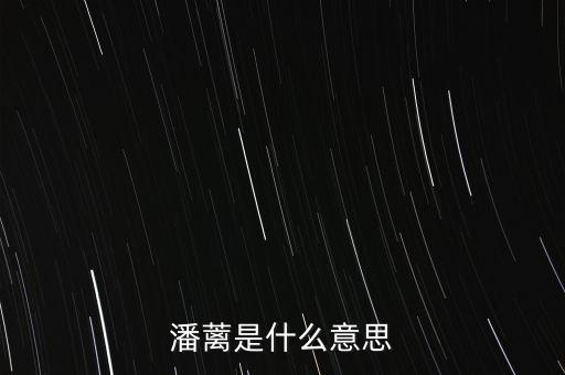 背蘺是什么意思，潘蘺是什么意思