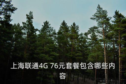 上海聯(lián)通4G 76元套餐包含哪些內(nèi)容