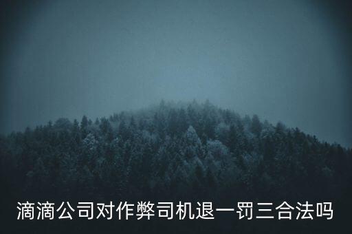 滴滴公司對(duì)作弊司機(jī)退一罰三合法嗎