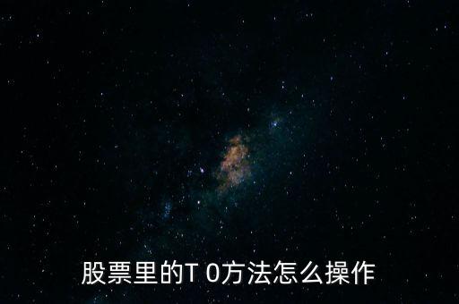 股票里的T 0方法怎么操作