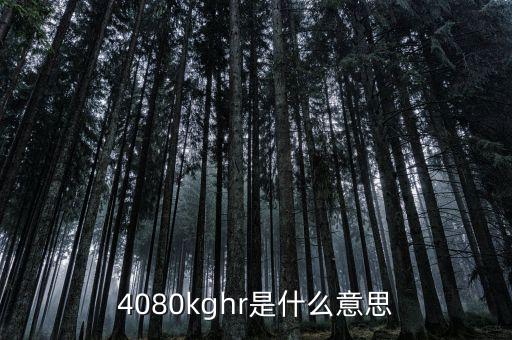 4080kghr是什么意思