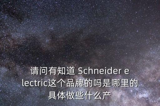 請問有知道 Schneider electric這個品牌的嗎是哪里的具體做些什么產(chǎn)