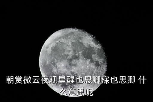 朝賞微云夜觀星醒也思卿寐也思卿 什么意思呢