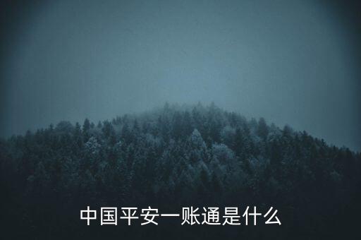 平安一賬通賬號是什么，中國平安一賬通是什么