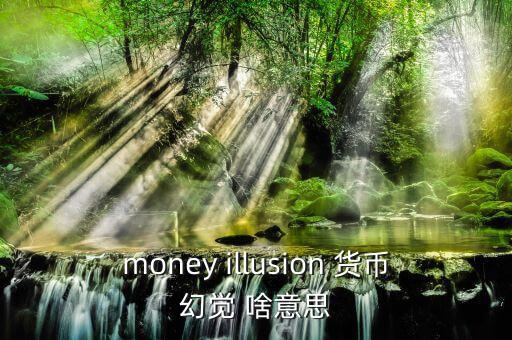 money illusion 貨幣幻覺(jué) 啥意思