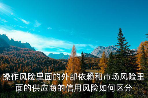 什么是操作風(fēng)險(xiǎn)，操作風(fēng)險(xiǎn)里面的外部依賴和市場風(fēng)險(xiǎn)里面的供應(yīng)商的信用風(fēng)險(xiǎn)如何區(qū)分