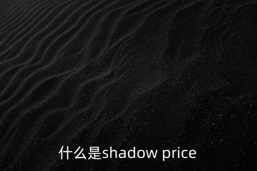 什么是shadow price