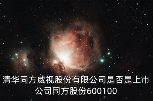 清華同方威視股份有限公司是否是上市公司同方股份600100