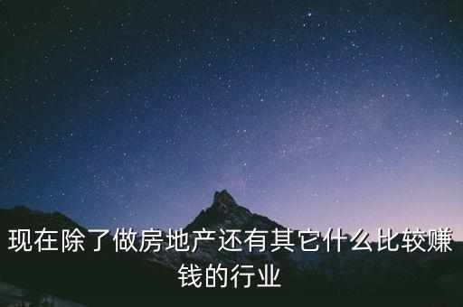 現(xiàn)在除了做房地產(chǎn)還有其它什么比較賺錢的行業(yè)