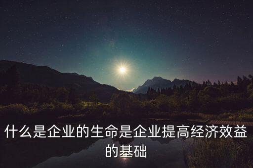 什么是企業(yè)的生命是企業(yè)提高經(jīng)濟效益的基礎