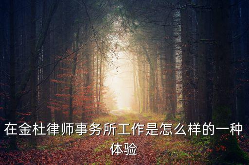 白彥春為什么離開金杜，在金杜律師事務(wù)所工作是怎么樣的一種體驗