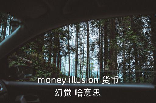 什么是貨幣幻覺，money illusion 貨幣幻覺 啥意思