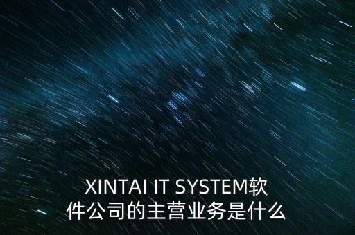 XINTAI IT SYSTEM軟件公司的主營業(yè)務是什么