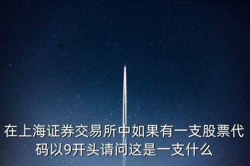 在上海證券交易所中如果有一支股票代碼以9開頭請(qǐng)問這是一支什么