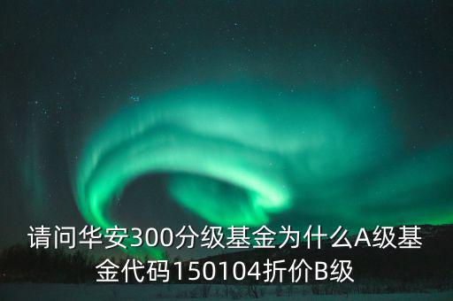 請問華安300分級基金為什么A級基金代碼150104折價B級