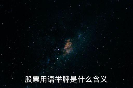 股票用語舉牌是什么含義