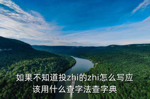 投先查是什么，如果不知道投zhi的zhi怎么寫應(yīng)該用什么查字法查字典