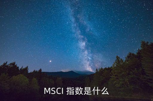 MSCI 指數(shù)是什么