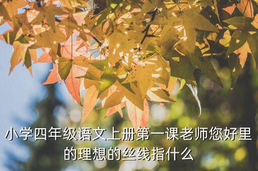 小學四年級語文上冊第一課老師您好里的理想的絲線指什么