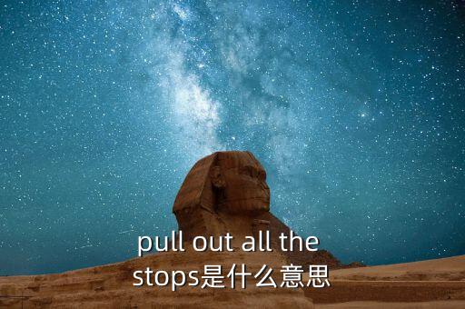 pull out all the stops是什么意思