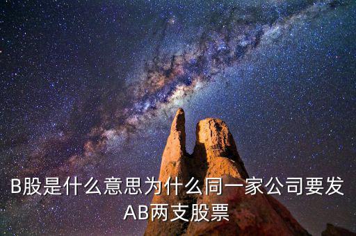 B股是什么意思為什么同一家公司要發(fā)AB兩支股票