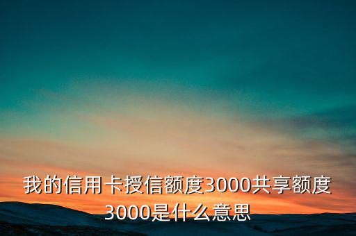 我的信用卡授信額度3000共享額度3000是什么意思