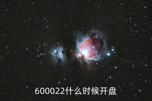 600022什么時(shí)候開盤