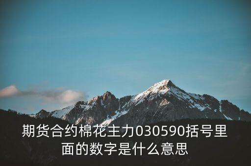 期貨合約棉花主力030590括號里面的數(shù)字是什么意思