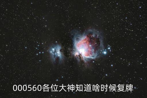 佳訊飛鴻什么時候復牌，000560各位大神知道啥時候復牌