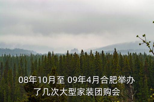 08年10月至 09年4月合肥舉辦了幾次大型家裝團(tuán)購(gòu)會(huì)