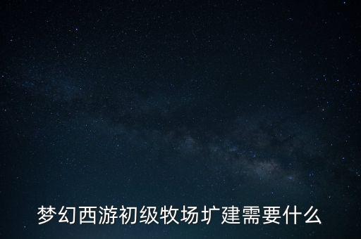 夢幻西游初級牧場壙建需要什么