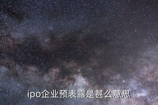 什么叫ipo預披露，ipo已預表露是甚么意思