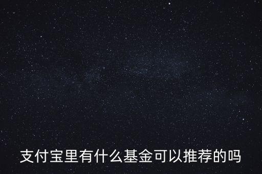 支付寶里有什么基金可以推薦的嗎