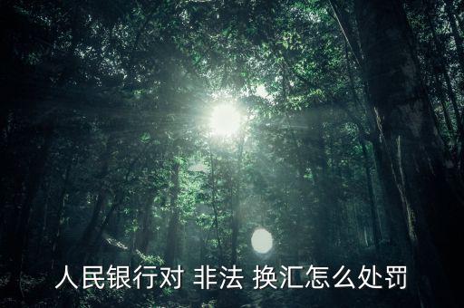 人民銀行對(duì) 非法 換匯怎么處罰