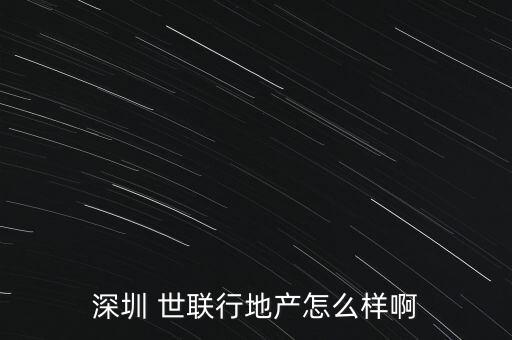 深圳 世聯(lián)行地產(chǎn)怎么樣啊