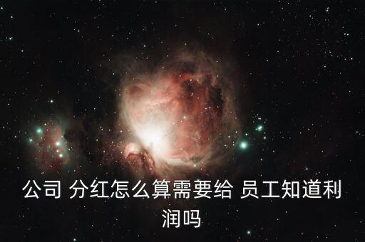 公司 分紅怎么算需要給 員工知道利潤嗎