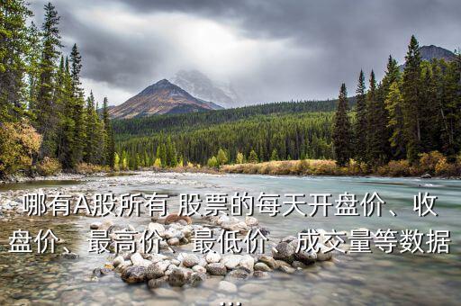 哪有A股所有 股票的每天開盤價、收盤價、最高價、最低價、成交量等數(shù)據(jù)...