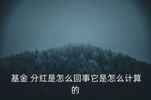  基金 分紅是怎么回事它是怎么計(jì)算的