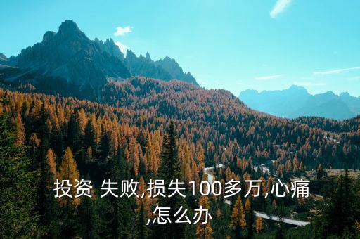  投資 失敗,損失100多萬(wàn),心痛,怎么辦