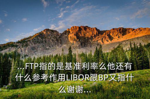 ...FTP指的是基準利率么他還有什么參考作用LIBOR跟BP又指什么謝謝...