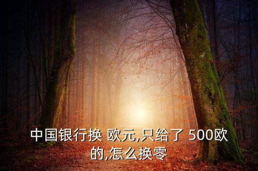 中國銀行換 歐元,只給了 500歐的,怎么換零