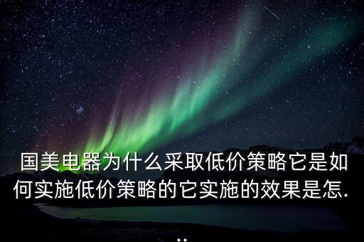  國美電器為什么采取低價(jià)策略它是如何實(shí)施低價(jià)策略的它實(shí)施的效果是怎...