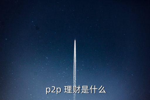  p2p 理財(cái)是什么