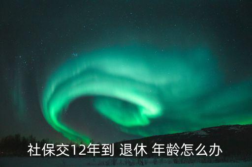 社保交12年到 退休 年齡怎么辦